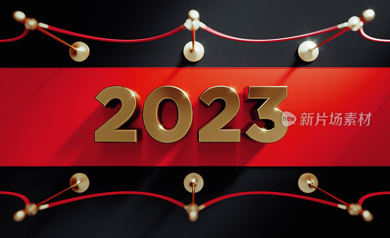 2023 Red Carpet Concept -- Sit on a red carpet with a black background in 2023